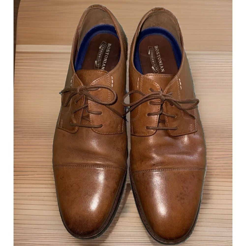 Bostonian Commonwealth Brown Leather Lace Up Oxford Dress Shoes Sz 10 M